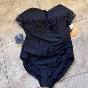 Kona Sol Black One Piece Swimsuit